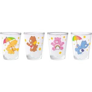 Care Bears Shotglass Set 4pc Mini Glasses Clouds Cartoon 1.5 oz 44 ml